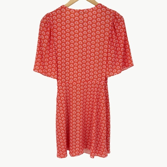 NWT Alice + Olivia Sandra Floral Wrap Mini Dress | Sz 4 | English Rose Pink - Picture 5 of 16